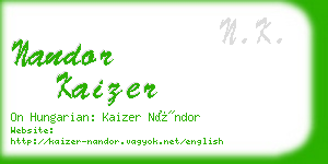 nandor kaizer business card